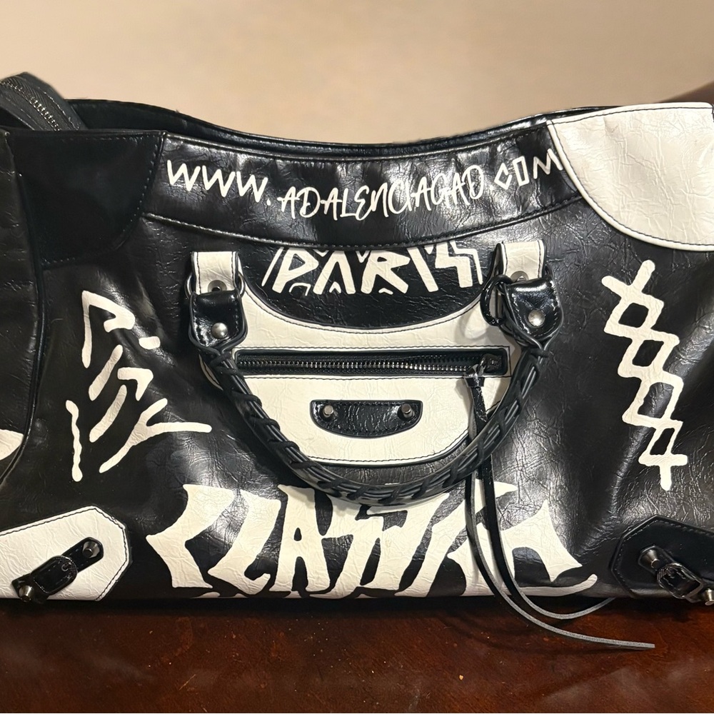Black and White Graffiti Bag